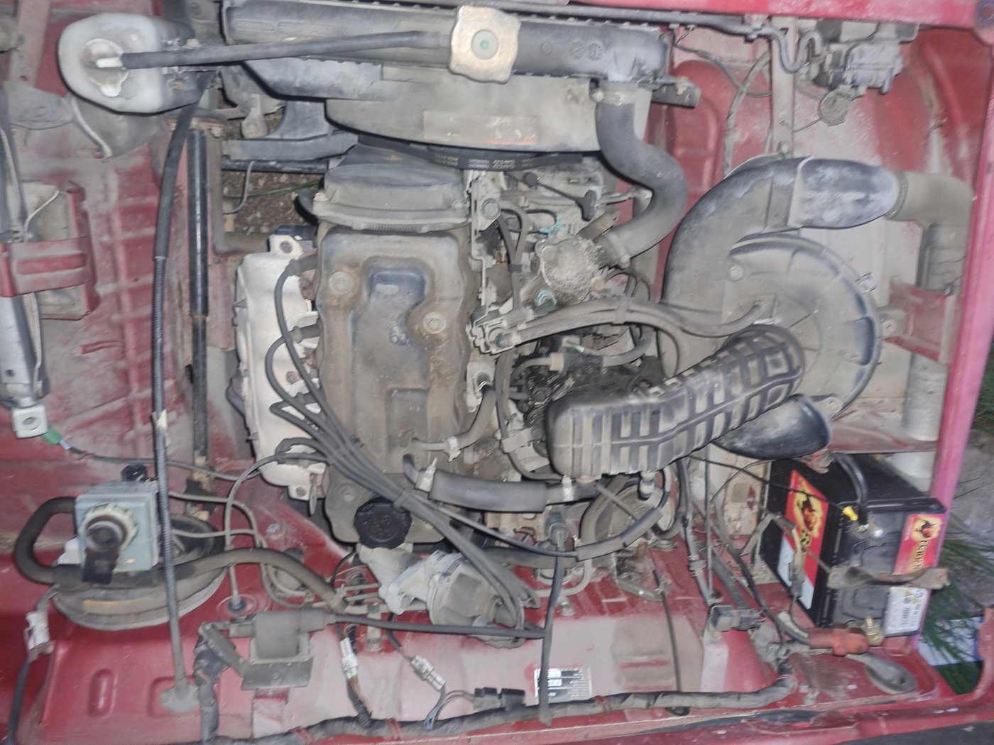 Compartiment moteur, vue de dessus